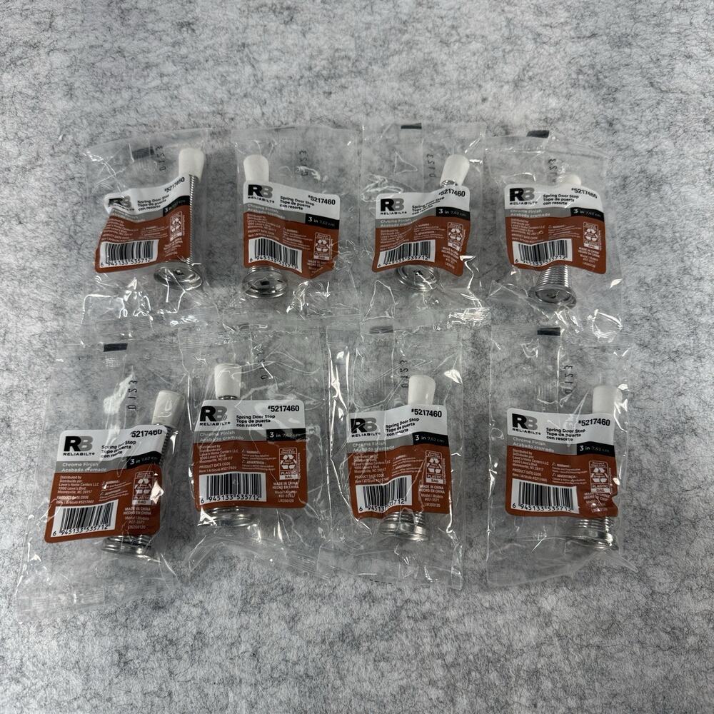 Everbilt 3 in. Satin Nickel Light Duty Spring Door Stop 5217460 - Lot of 8